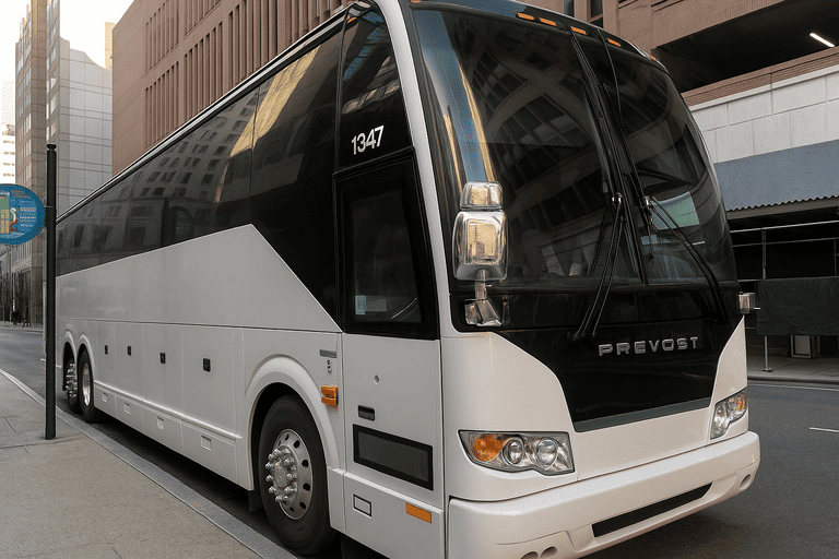a Charter Bus Rental Hampton coach bus