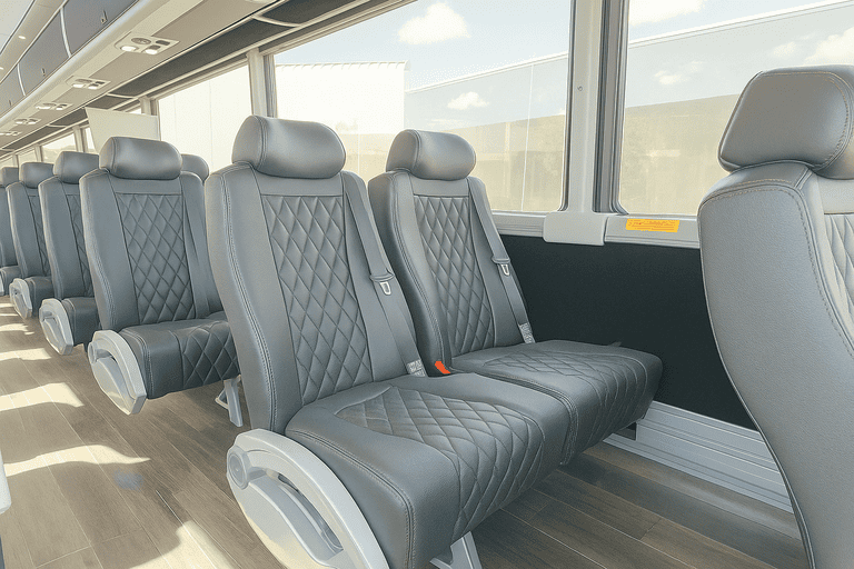 interior of Charter Bus Rental Hampton charter bus